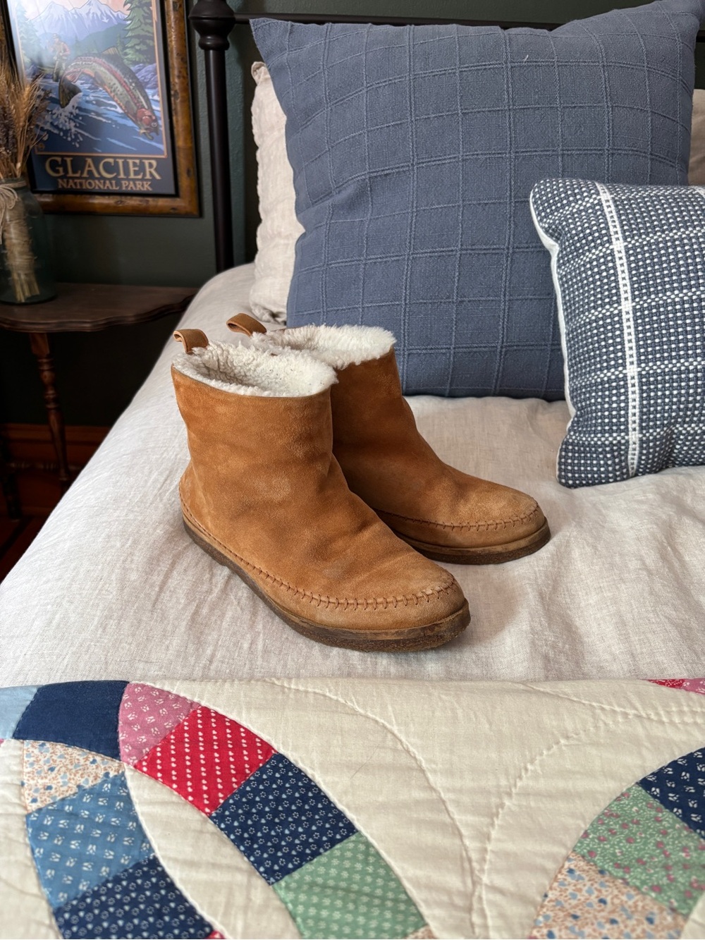 Jenni Kayne Shearling Lined Moc Boot Size 38